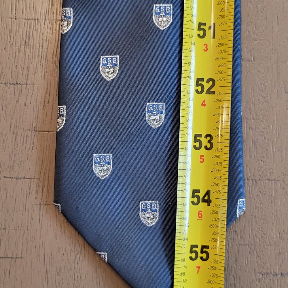 Cravateur Comme Soie Silk Dark Blue GSB Graduate School Design Men's Neck Tie - Picture 7 of 8